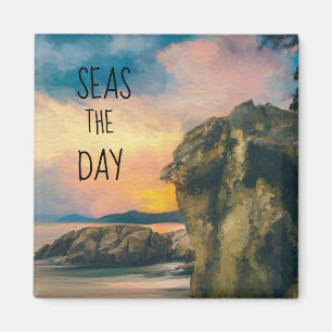 Seas the Day Inspirational Quote Magnet