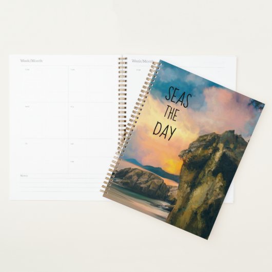 Seas the Day Inspirational Quote Planner (Devant avec enveloppe)