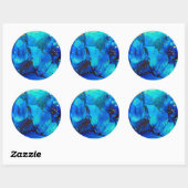 Seascape Alcohol Ink Abstract Ronde Sticker (Vel)