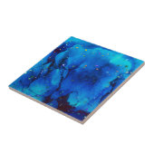 Seascape Alcohol Ink Abstract Tegeltje (Zijkant)