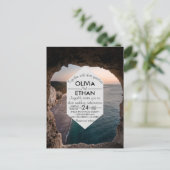 Seascape beach mariage Invitation Carte postale (Debout devant)