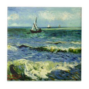 Seascape bij Saintes-Maries door van Gogh Tegeltje