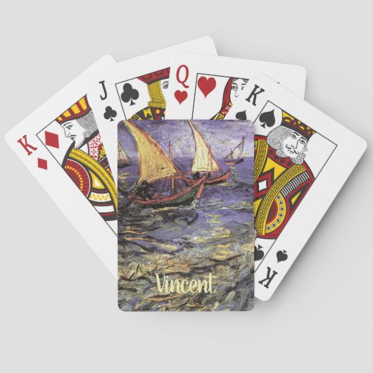 Seascape bij Saintes Maries door Vincent van Gogh Pokerkaarten (Achterkant)