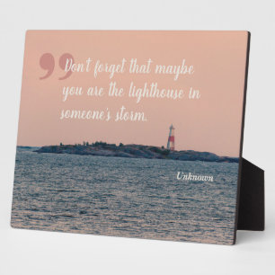 Seascape Foto met Inspirerend vuurtoren Citaat Fotoplaat