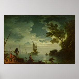 Seascape, Moonlight, 1772 Poster