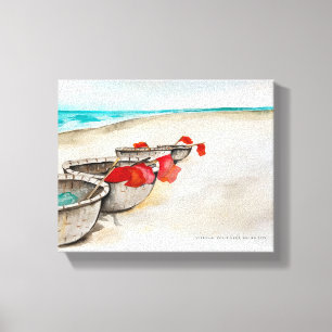 Seascape. Vietnam. Kust in Hoi An Canvas Afdruk