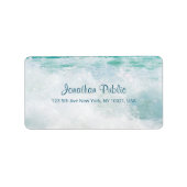 Seascape Waves Handje Script Text Elegant Address Etiket (Voorkant)