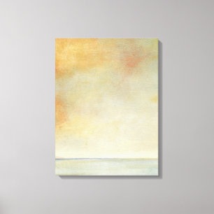 Seascape with Tranquil Orange Sunset Canvas Afdruk