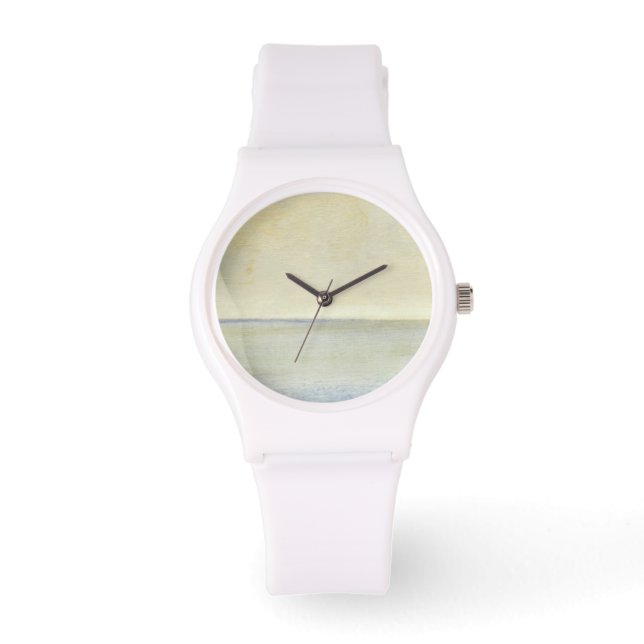 Seascape with Tranquil Orange Sunset Horloge (Voorkant)