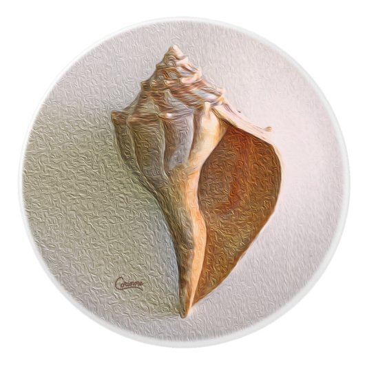 Seashell 2 R - Knob Keramische Knop (Voorkant)