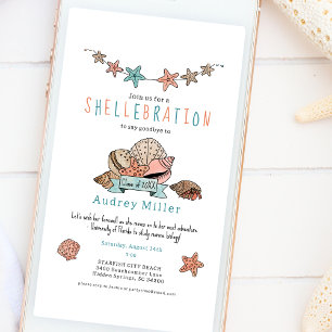 Seashell Abandon Graduation Party Invitation
