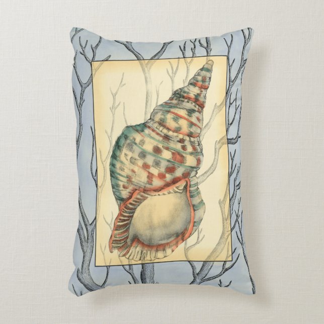 Seashell and Tree Branches Decoratief Kussen (Voorkant(Verticaal))