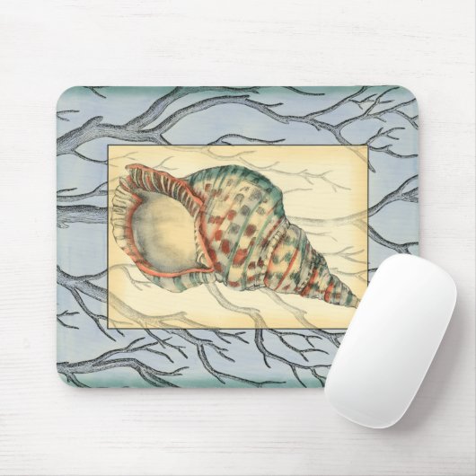 Seashell and Tree Branches Muismat (Met muis)