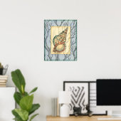 Seashell and Tree Branches Poster (Thuiskantoor)