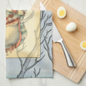 Seashell and Tree Branches Theedoek (Quarter Fold)