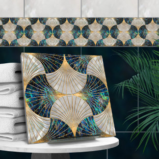 Seashell Art Deco - Abalone Shell en Pearl Tegeltje