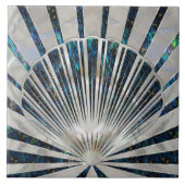 Seashell Art Deco - Abalone Shell en Pearl Tegeltje (Voorkant)