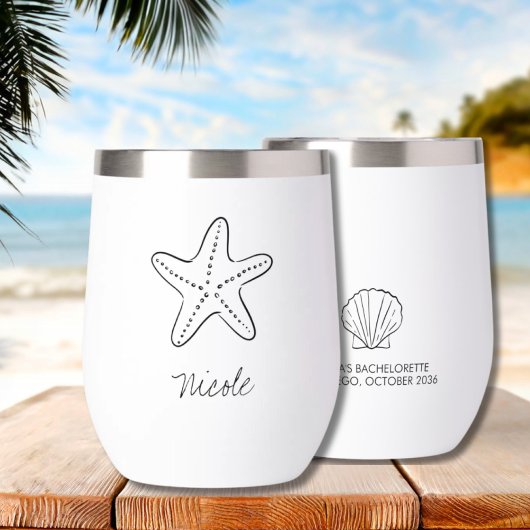 Seashell Bachelorette Party Vin Thermique Tumbler