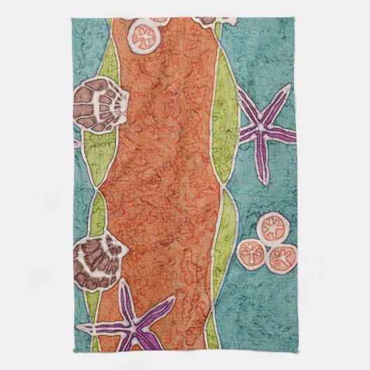 Seashell Batik Kitchen Towel Theedoek (Verticaal)