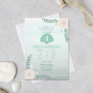 Seashell Beach Anniversaire Fête Invitation