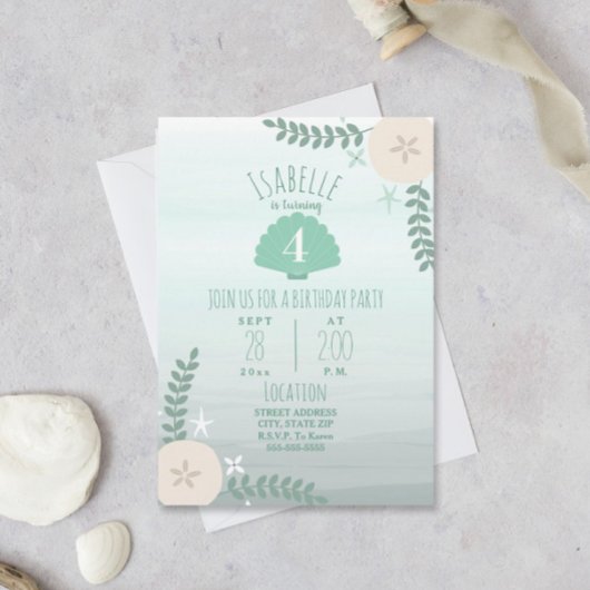 Seashell Beach Anniversaire Fête Invitation