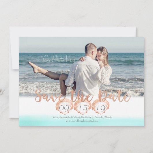 Seashell Beach Bewaar de datum Save The Date (Voorkant)