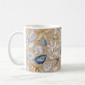 Seashell Beach Burlap Koffie Thee Koffiemok (Links)