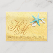 Seashell Beach Destination Mariage Cartes de lieu (Dos)