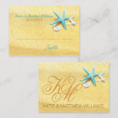 Seashell Beach Destination Mariage Cartes de lieu (Devant / Derrière)