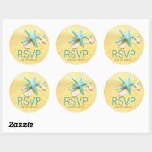 Seashell Beach Destination Mariage RSVP Étiquette (Feuille)