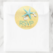 Seashell Beach Destination Mariage RSVP Étiquette (Sac)