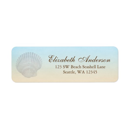 Seashell Beach gepersonaliseerd adreslabel Etiket (Voorkant)