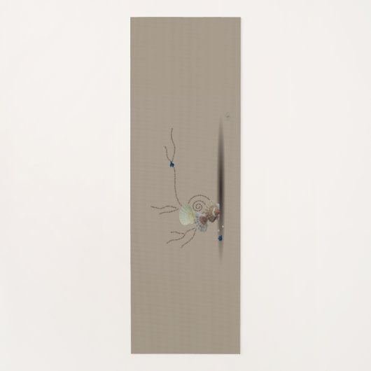 Seashell Beach Modern Beige Cream White Poem Relax Yogamat (Voorkant)