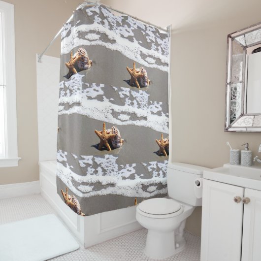 Seashell Beach Salle de bain Douche rideau (En situation)