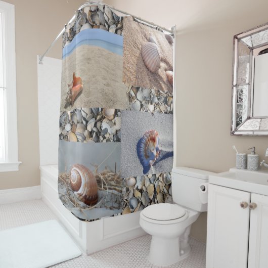 Seashell Beach Salle de bain Douche rideau (En situation)