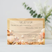 Seashell Beach Sand 3.5x5 R.S.V.P. Reply Kaart (Staand voorkant)