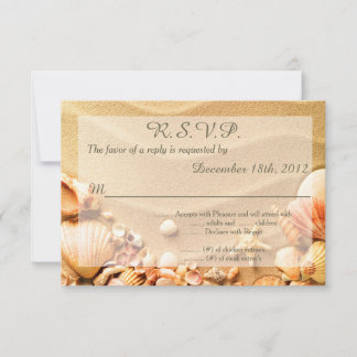 Seashell Beach Sand 3.5x5 R.S.V.P. Reply Kaart