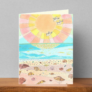 Seashell Beach Sunrise Blank Kaart