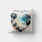Seashell Beach Valentine Anniversary Names Kussen (Voorkant)
