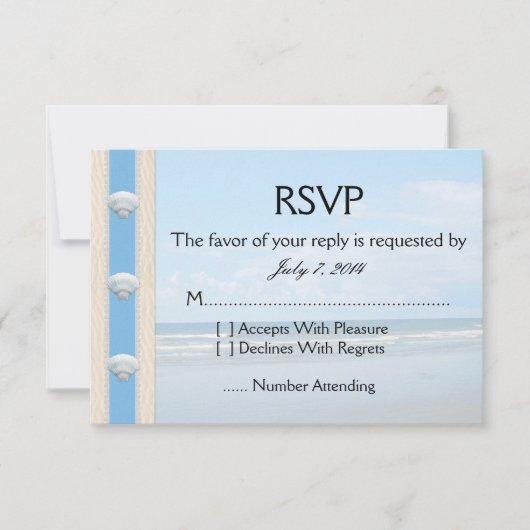 Seashell Beach Wedding RSVP (Devant)