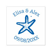 Seashell Beach Wedding Schattige Seastar CUSTOM Zelfinktende Stempel (Design)