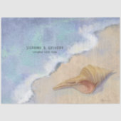 Seashell Beach Zee Wave Sand Blue White Decoupage Tissuepapier (Voorkant)