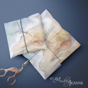 Seashell Beach Zee Wave Sand Blue White Decoupage Tissuepapier