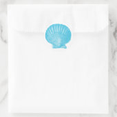 Seashell Blauw Shell Bruiloft Zee Shell Scallop Ronde Sticker (Tas)