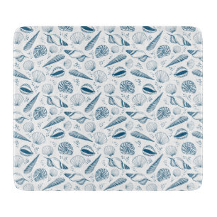 Seashell Blauw Wit strand Snijplank