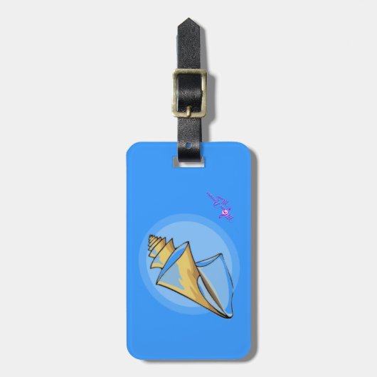 Seashell Blue Bagagelabel (Voorkant verticaal)
