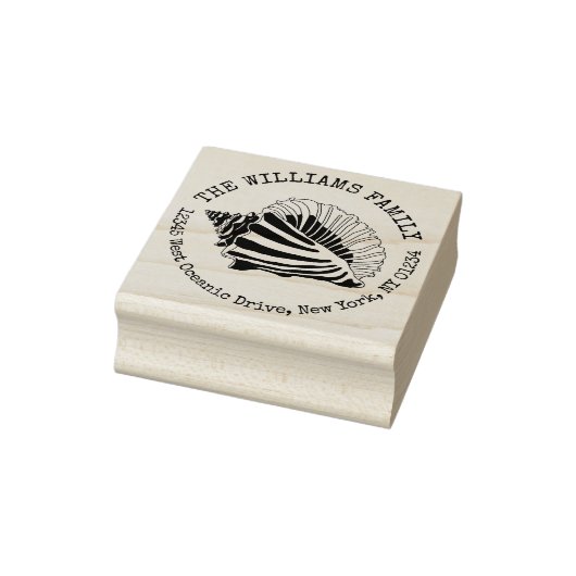 Seashell Coastal Creëer Uw eigen retouradres Rubberstempel (Stempel)
