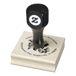 Seashell Collectie Ronde retour adres Inktstempel Rubberstempel
