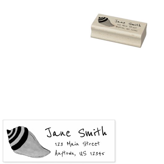 Seashell Conch Shell Beach Vacation Zee Address Rubberstempel (Gestempeld)