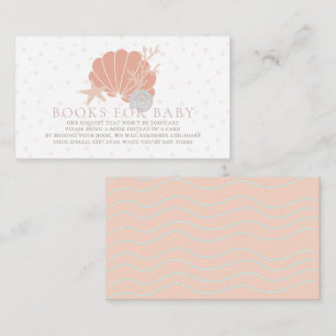 Seashell & Coral Pink Baby shower Boeken voor Baby Informatiekaartje
